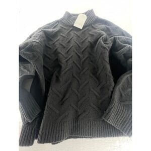 Wonderly‎ Mock Neck Sweater True Black Oct Holiday Knit Pullover XL NWT